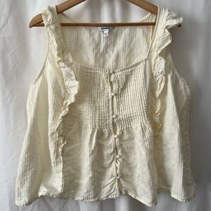 Express Ruffle Button Down Top